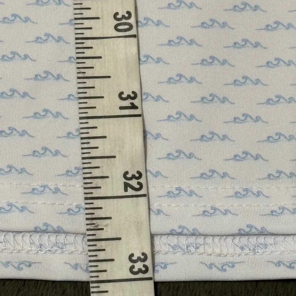 Holderness & Bourne Whitecap Shirt Skye Blue Wave Print Polo XXL Tailored Fit‎